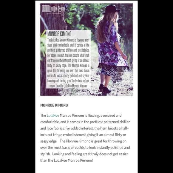 LULAROE MONROE KIMONO - Picture 7 of 8